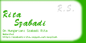 rita szabadi business card